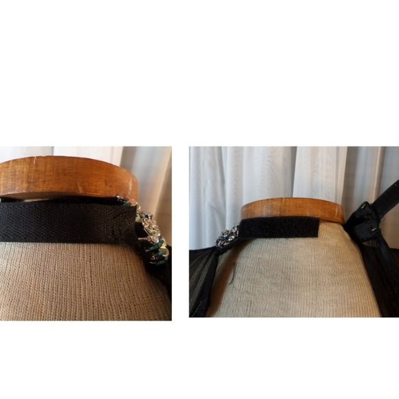 Lady Small Black Gold Sheer Rhinestone Sequin Top - Picture 7 of 8